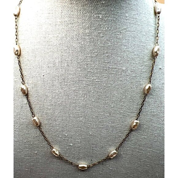 Barbie Freshwater Pearl Gold Tone Necklace. B78 - Picture 3 of 10